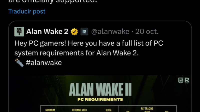 Por que Alan Wake 2 é tão pesado e muitos PCs não conseguirão rodá-lo?
