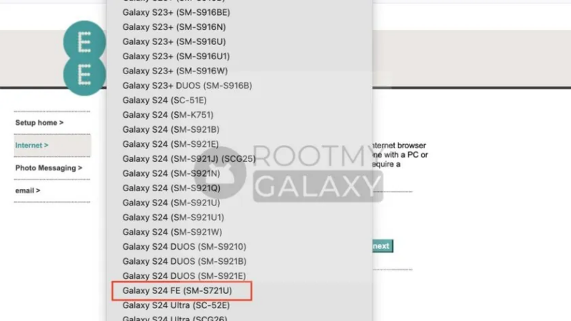 Samsung Galaxy S24 FE é listado por operadora britânica